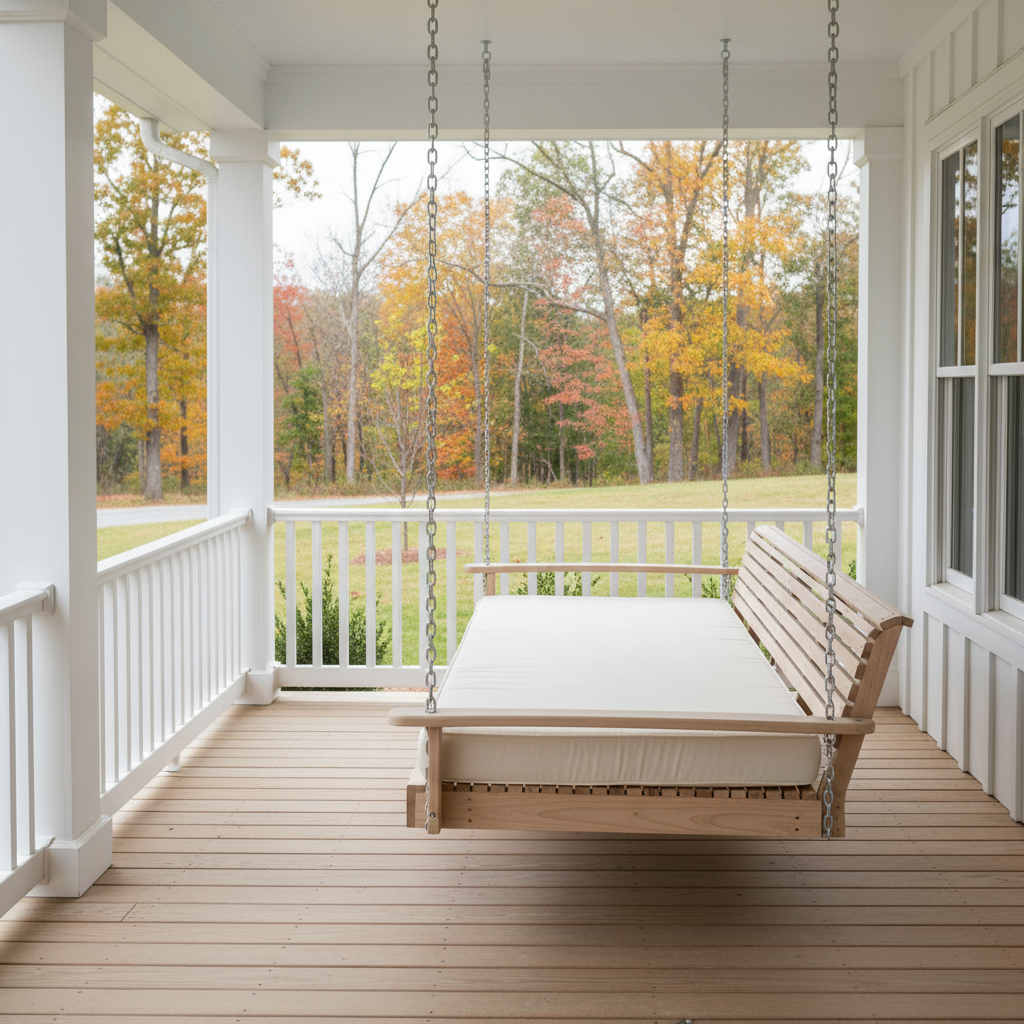 Cypress Swing Bed with Sunbrella Cushion Included - Easy Breezy Porch Swings