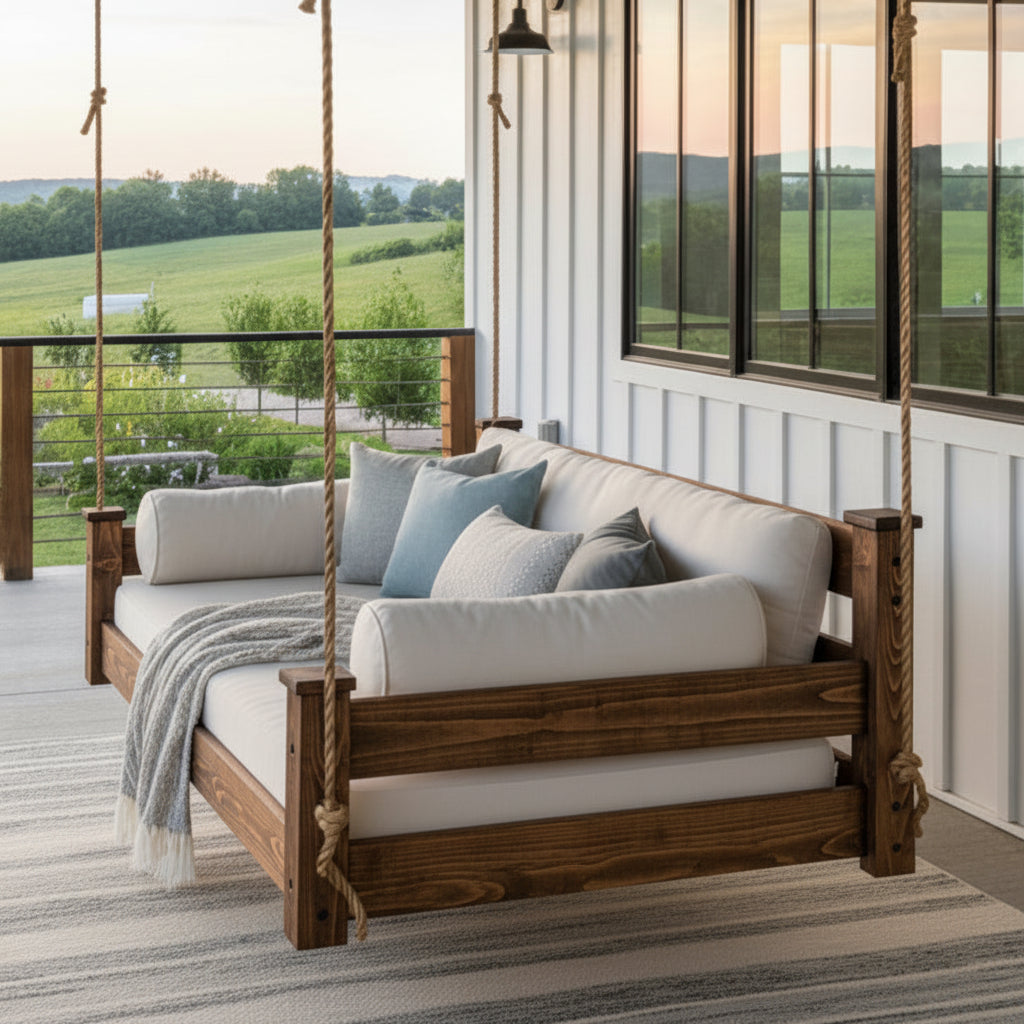 Rowan Pine Swing Bed - Easy Breezy Porch Swings