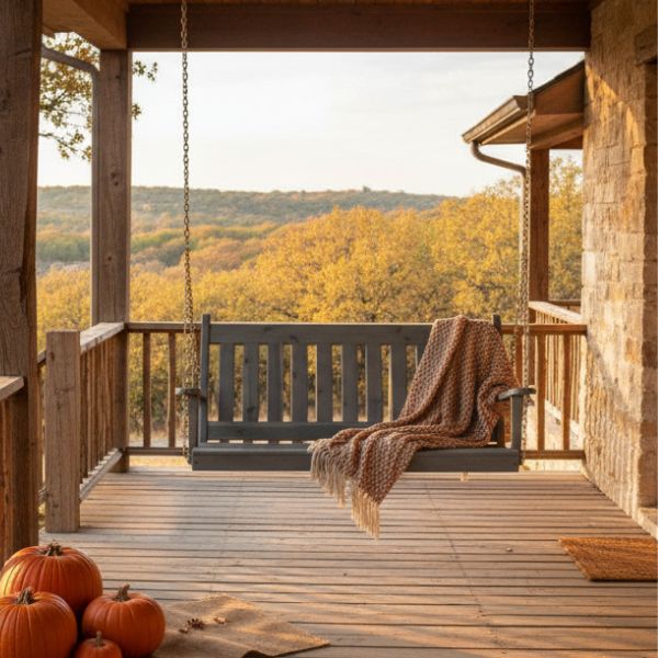 Budget-friendly pine swing bed with cushion