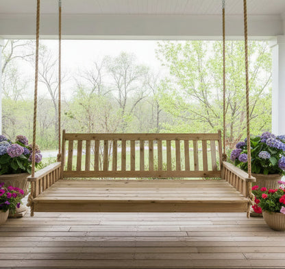 PorchCraft Winslow Cedar Swing Bed - Easy Breezy Porch Swings